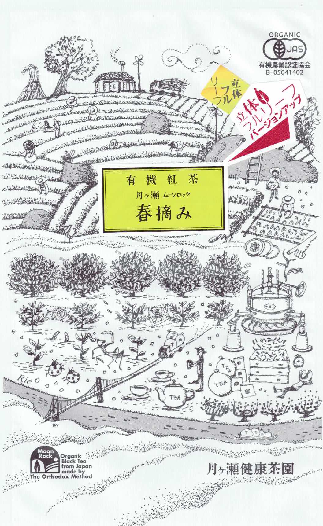 有機紅茶月ヶ瀬春摘み(立体フルリーフ) 